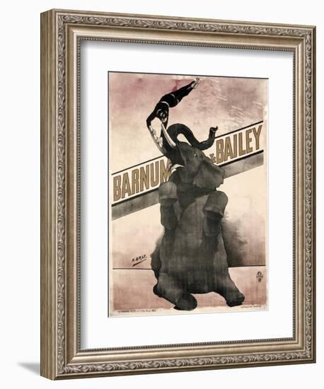 Elephant Gray Barnum and Bailey-null-Framed Giclee Print
