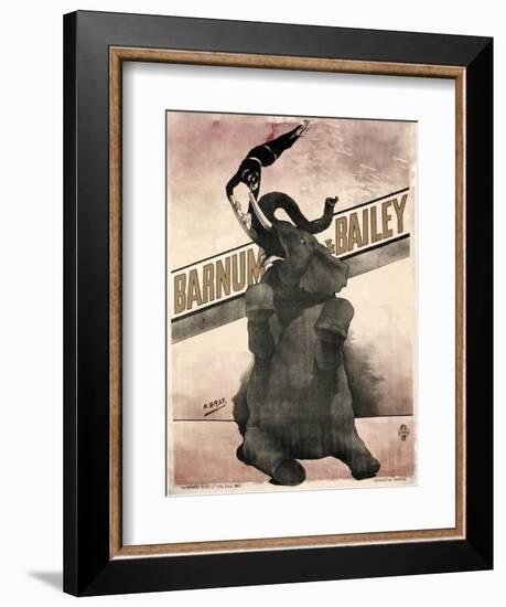 Elephant Gray Barnum and Bailey-null-Framed Giclee Print