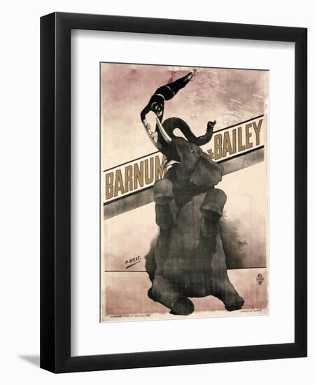 Elephant Gray Barnum and Bailey-null-Framed Giclee Print