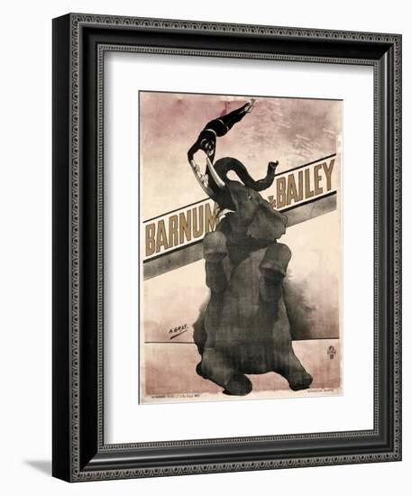 Elephant Gray Barnum and Bailey-null-Framed Giclee Print