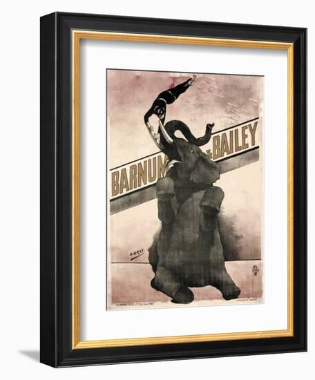 Elephant Gray Barnum and Bailey-null-Framed Giclee Print