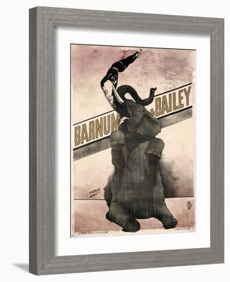 Elephant Gray Barnum and Bailey-null-Framed Giclee Print