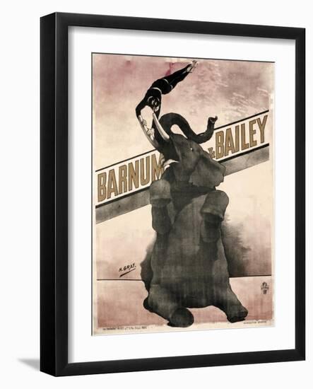 Elephant Gray Barnum and Bailey--Framed Giclee Print