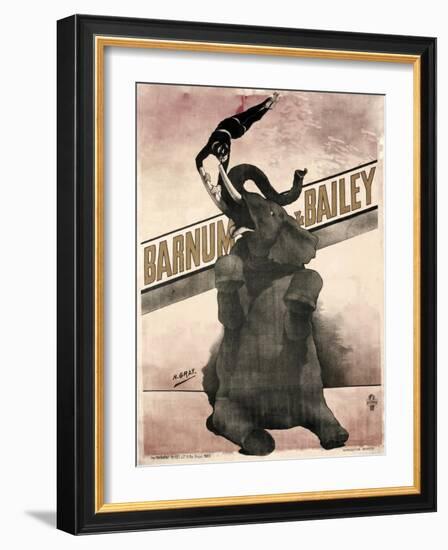 Elephant Gray Barnum and Bailey-null-Framed Giclee Print