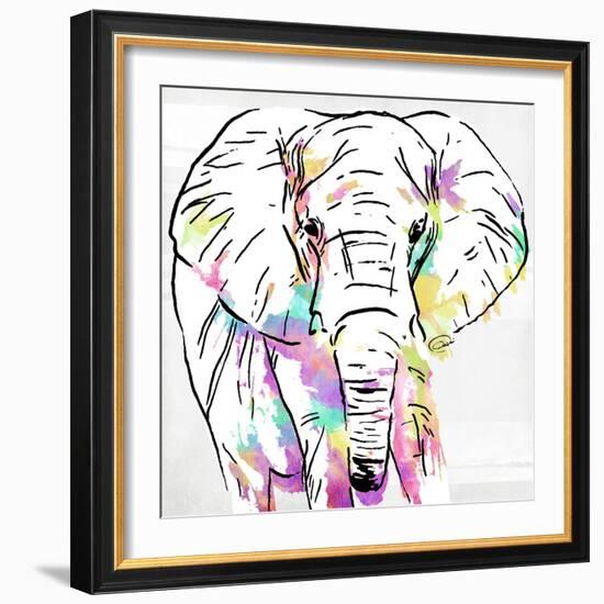 Elephant Head Colorful-OnRei-Framed Art Print