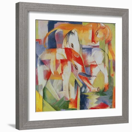 Elephant, Horse and Cow, 1914-Franz Marc-Framed Giclee Print