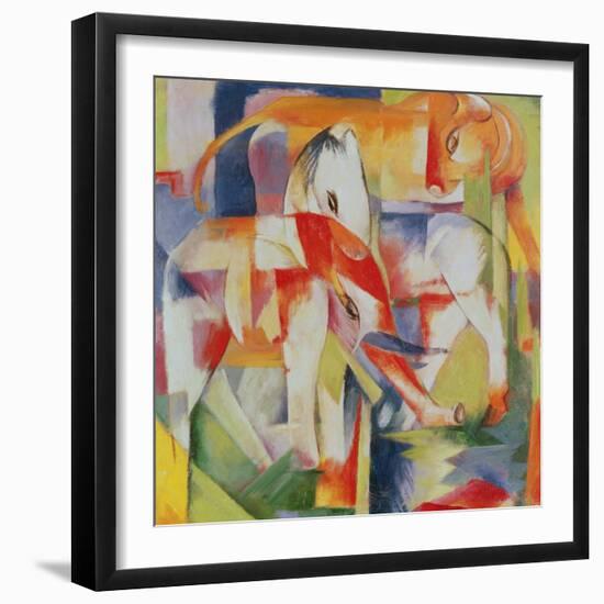 Elephant, Horse and Cow, 1914-Franz Marc-Framed Giclee Print