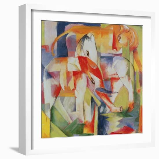 Elephant, Horse and Cow, 1914-Franz Marc-Framed Giclee Print