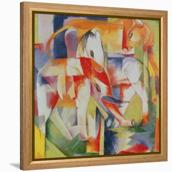 Elephant, Horse and Cow, 1914-Franz Marc-Framed Premier Image Canvas