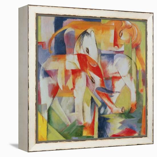 Elephant, Horse and Cow, 1914-Franz Marc-Framed Premier Image Canvas