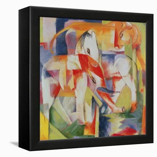 Elephant, Horse and Cow, 1914-Franz Marc-Framed Premier Image Canvas