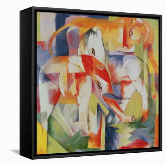 Elephant, Horse and Cow, 1914-Franz Marc-Framed Premier Image Canvas