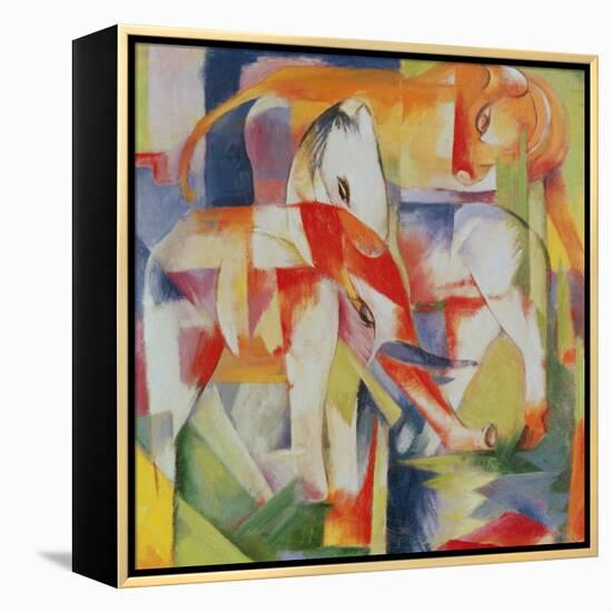 Elephant, Horse and Cow, 1914-Franz Marc-Framed Premier Image Canvas