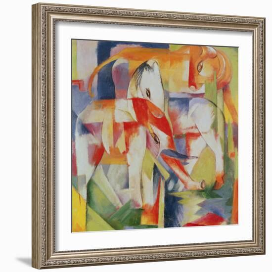 Elephant, Horse and Cow, 1914-Franz Marc-Framed Premium Giclee Print