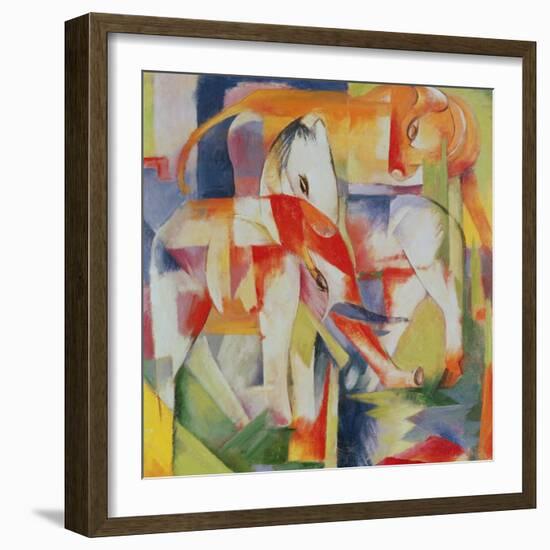 Elephant, Horse and Cow, 1914-Franz Marc-Framed Premium Giclee Print