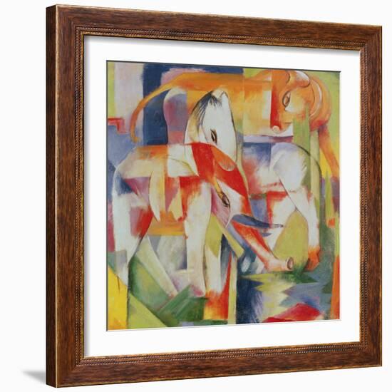 Elephant, Horse and Cow, 1914-Franz Marc-Framed Premium Giclee Print