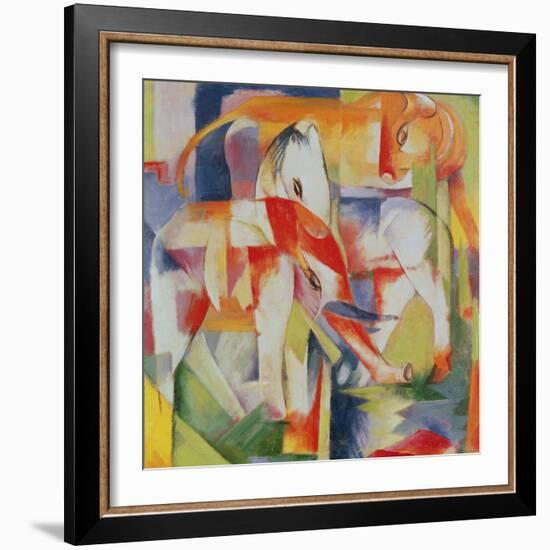 Elephant, Horse and Cow, 1914-Franz Marc-Framed Premium Giclee Print