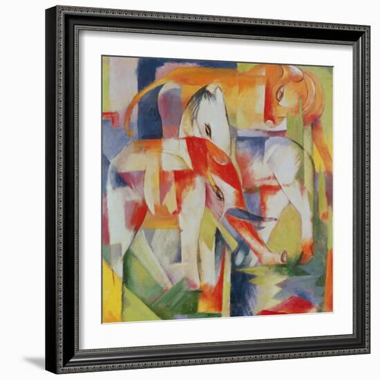 Elephant, Horse and Cow, 1914-Franz Marc-Framed Premium Giclee Print