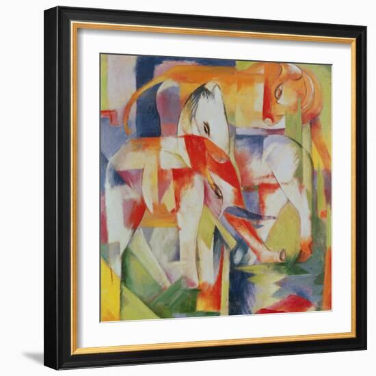 Elephant, Horse and Cow, 1914-Franz Marc-Framed Premium Giclee Print