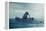 Elephant in a boat at sea.-Orlando Rosu-Framed Stretched Canvas