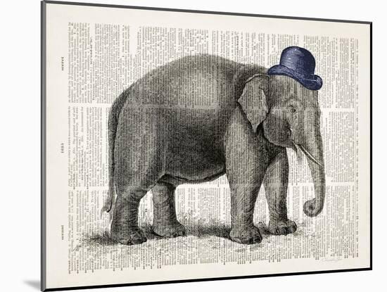 Elephant In A Bowler-Christopher James-Mounted Art Print