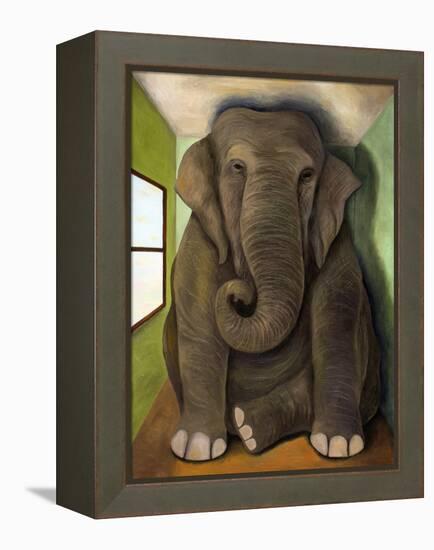 Elephant in a Room Cracks-Leah Saulnier-Framed Premier Image Canvas