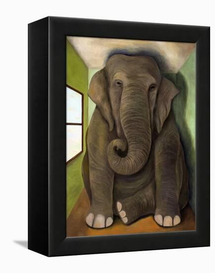 Elephant in a Room Cracks-Leah Saulnier-Framed Premier Image Canvas