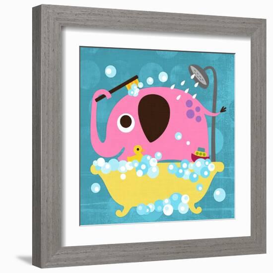 Elephant in Bathtub-Nancy Lee-Framed Art Print