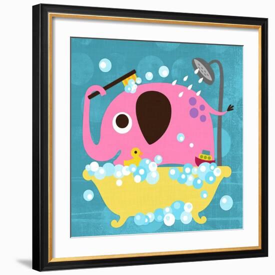 Elephant in Bathtub-Nancy Lee-Framed Art Print