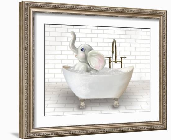 Elephant In Bathtub-Matthew Piotrowicz-Framed Art Print