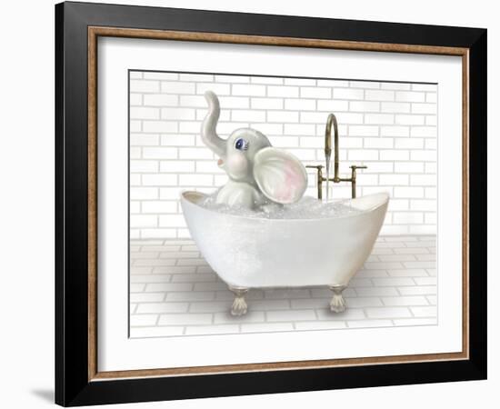 Elephant In Bathtub-Matthew Piotrowicz-Framed Art Print