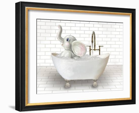 Elephant In Bathtub-Matthew Piotrowicz-Framed Art Print