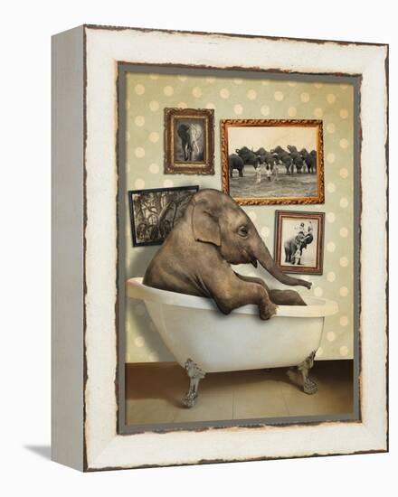 Elephant in Tub-J Hovenstine Studios-Framed Premier Image Canvas