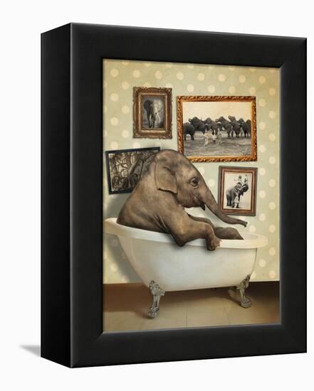 Elephant in Tub-J Hovenstine Studios-Framed Premier Image Canvas