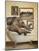 Elephant in Tub-J Hovenstine Studios-Mounted Giclee Print