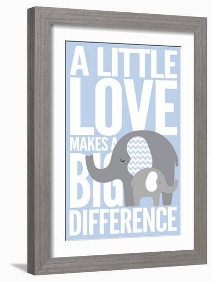 Elephant - Infant Sentiment - Blue-Lantern Press-Framed Art Print