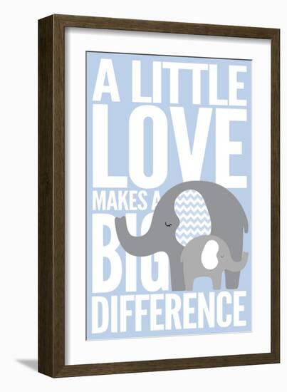 Elephant - Infant Sentiment - Blue-Lantern Press-Framed Art Print