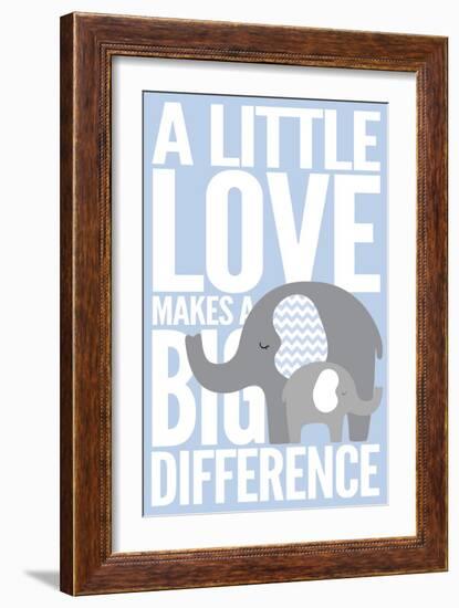 Elephant - Infant Sentiment - Blue-Lantern Press-Framed Art Print
