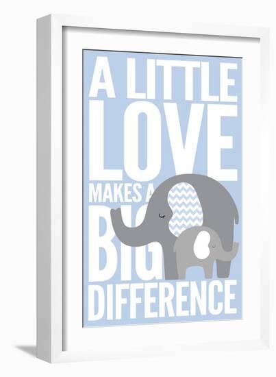 Elephant - Infant Sentiment - Blue-Lantern Press-Framed Art Print