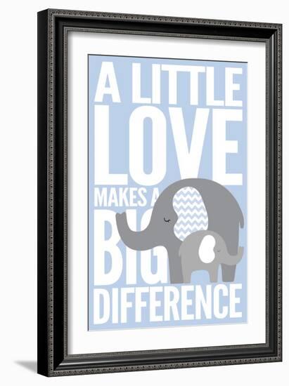 Elephant - Infant Sentiment - Blue-Lantern Press-Framed Art Print