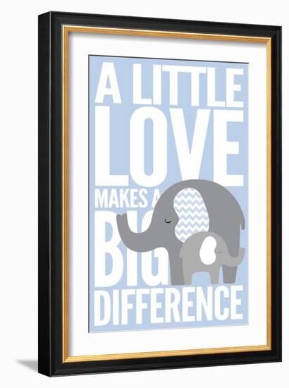 Elephant - Infant Sentiment - Blue-Lantern Press-Framed Art Print