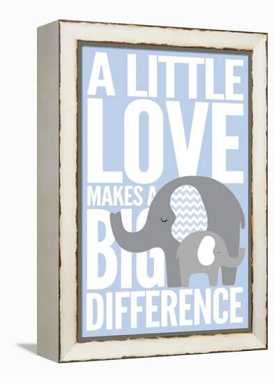 Elephant - Infant Sentiment - Blue-Lantern Press-Framed Stretched Canvas