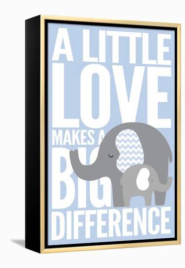 Elephant - Infant Sentiment - Blue-Lantern Press-Framed Stretched Canvas