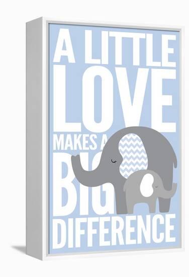 Elephant - Infant Sentiment - Blue-Lantern Press-Framed Stretched Canvas