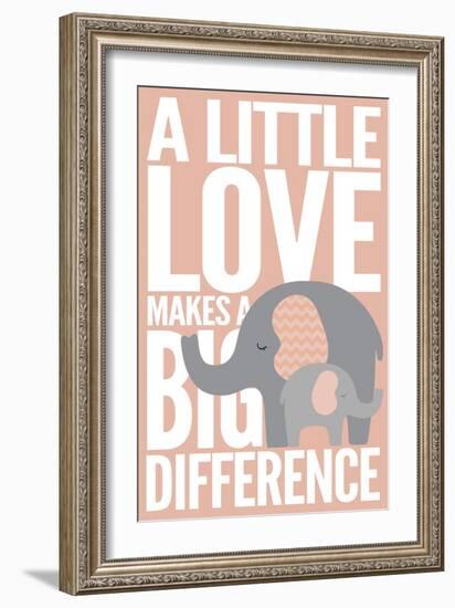 Elephant - Infant Sentiment - Pink-Lantern Press-Framed Art Print