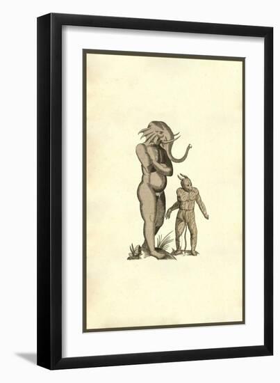Elephant Man And Horned Boy-Ulisse Aldrovandi-Framed Art Print