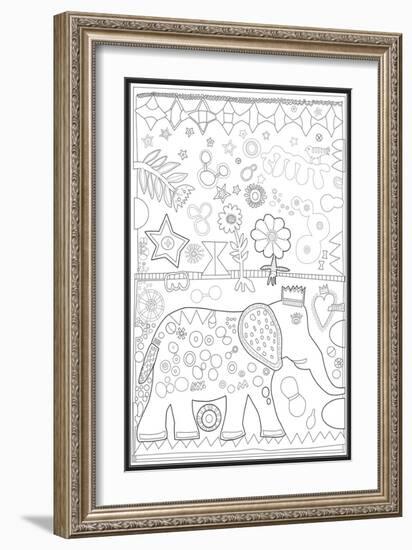 Elephant Ollie 2 CB-Jill Mayberg-Framed Giclee Print