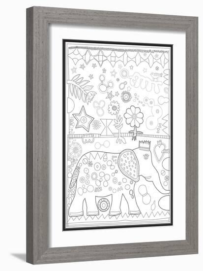 Elephant Ollie 2 CB-Jill Mayberg-Framed Giclee Print