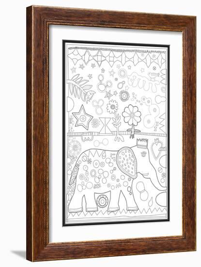 Elephant Ollie 2 CB-Jill Mayberg-Framed Giclee Print