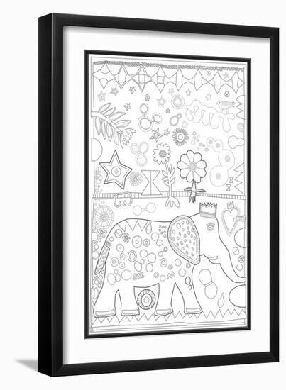 Elephant Ollie 2 CB-Jill Mayberg-Framed Giclee Print